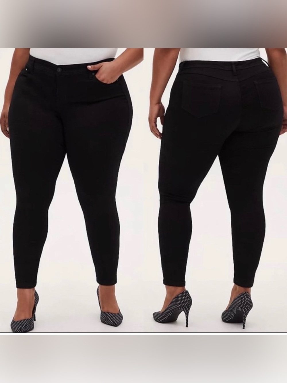 TORRID Luxe Skinny Sateen Stretch Mid Rise Jean Black Size 20S